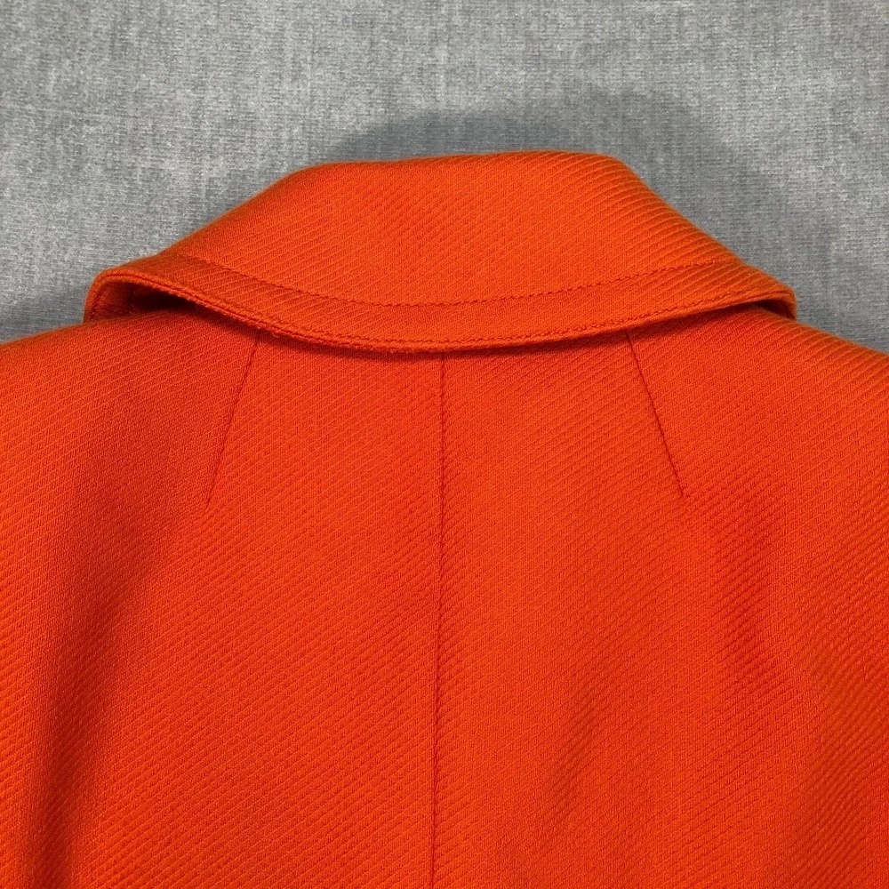 Banana Republic Jacket Women Small Orange Double Breasted Pea Coat Gold Buttons